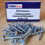 Tornillo volcanita/madera 6x1 1/4 -100 unidades