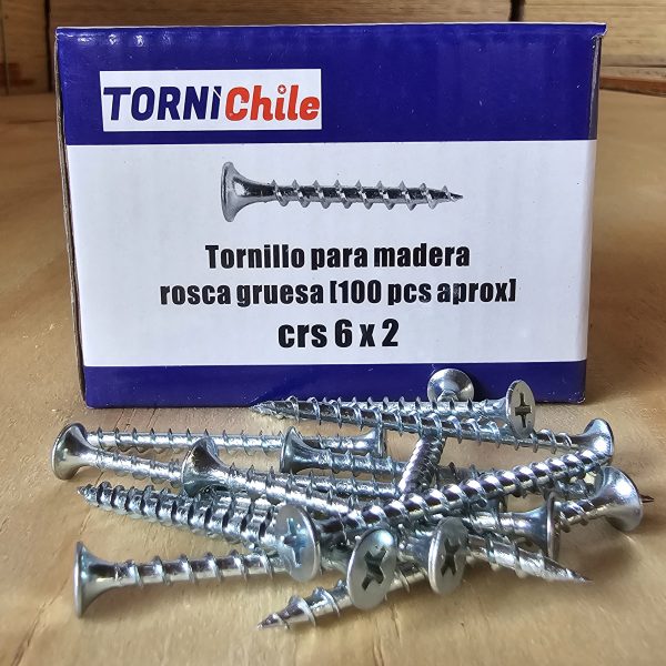 Tornillo volcanita/madera 6×2 -100 unidades