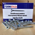 Tornillo volcanita/madera 6×1 5/8 -100 unidades