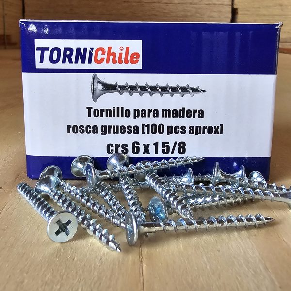 Tornillo volcanita/madera 6×1 5/8 -100 unidades